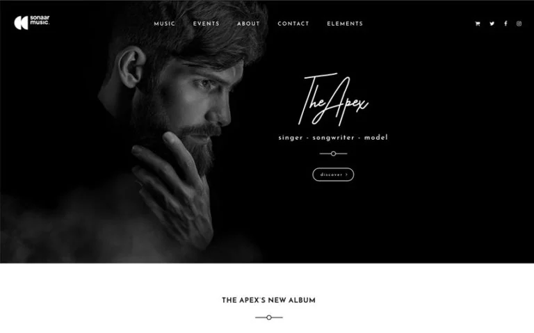 Apex WordPress theme for singers and songwriters