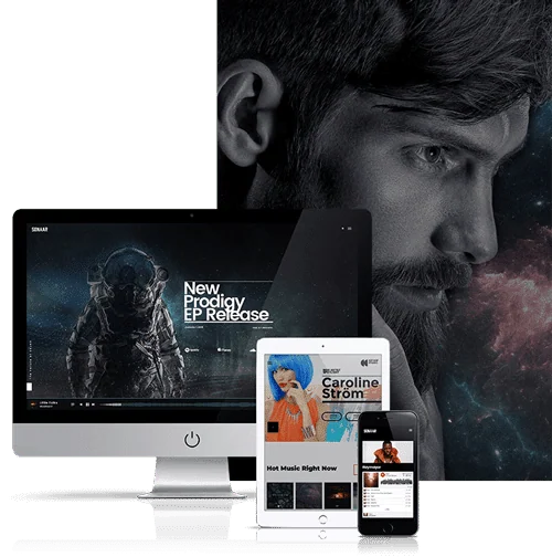 Original Sonaar website designs on desktop, tablet, and mobile