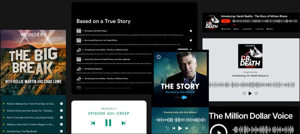 Podcast players and episode lists