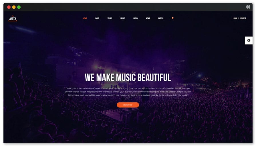 Recording Studio WordPress Theme - Amita