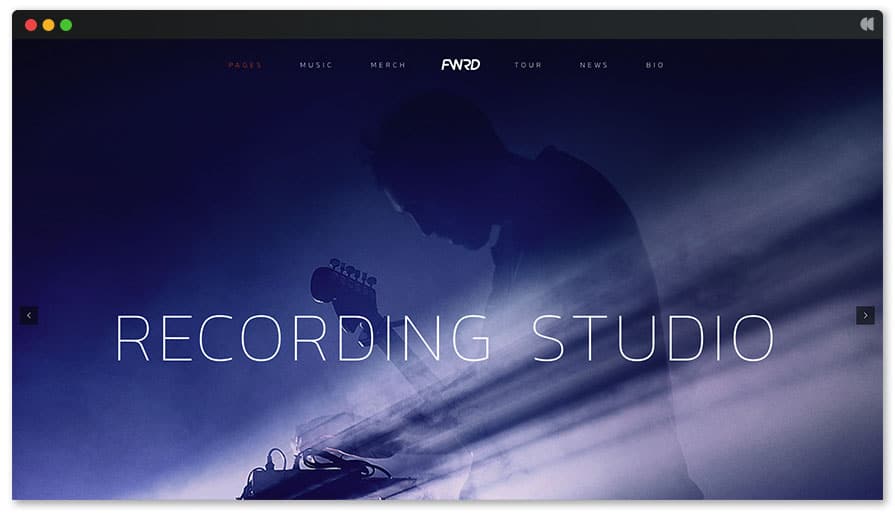 Recording Studio WordPress Theme - FWRD