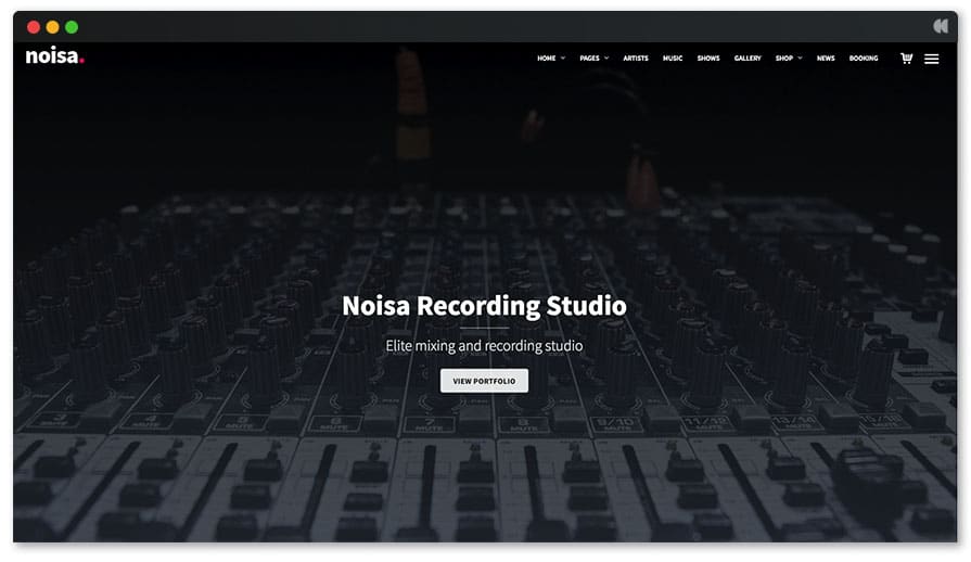 Recording Studio WordPress Theme - Noisa