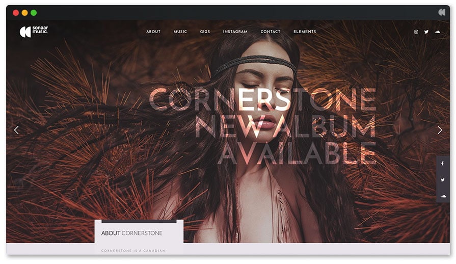 Cornerstone - Singer WordPress template