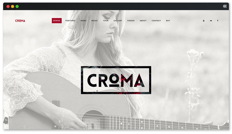 Croma Light thème WordPress pour Singer et auteur-compositeur