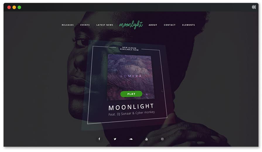 Moonlight WordPress theme for Singer