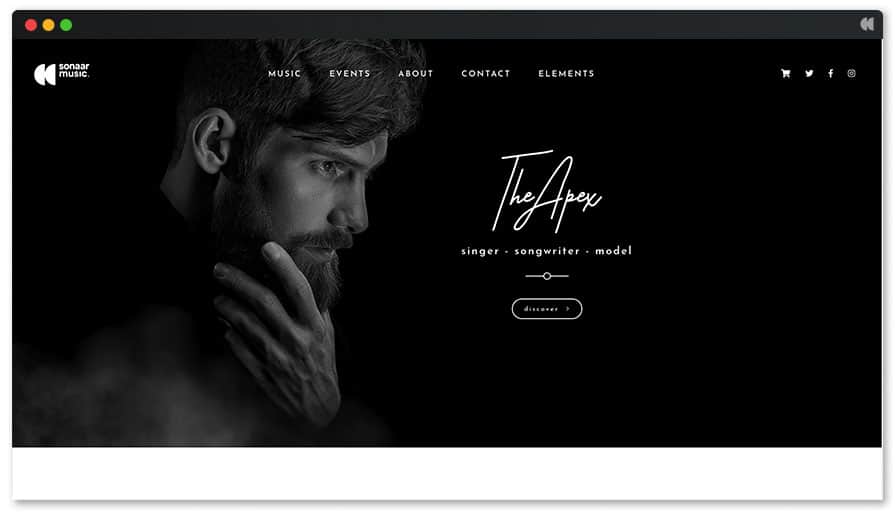 Apex-musicien et chanteur WordPress Template