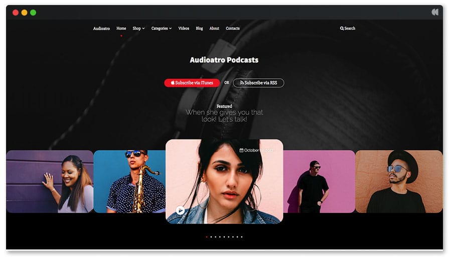 Audioatro-thème WordPress podcasting