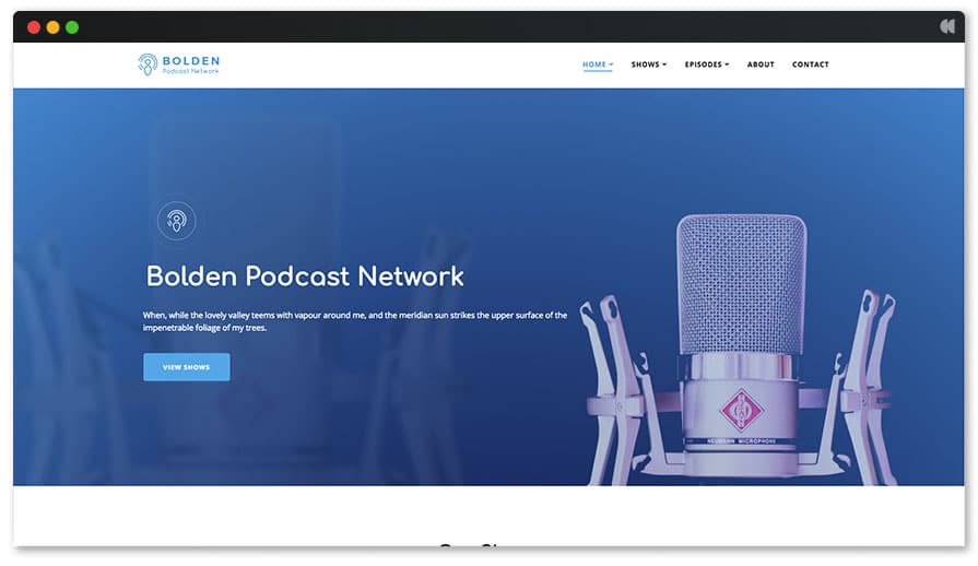 Bolden podcast réseau WordPress Theme