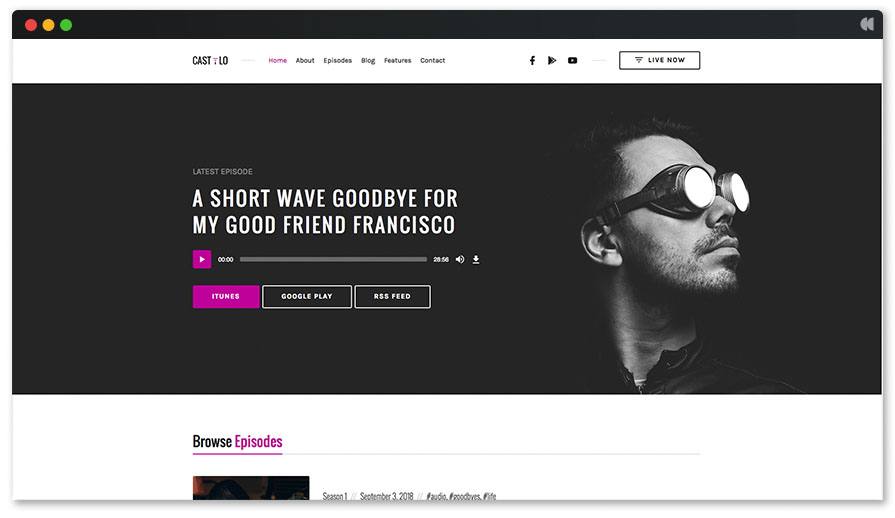 Castilo Podcast WordPress Theme