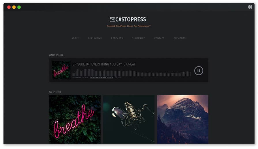 WordPress Podcast Theme - Castopress