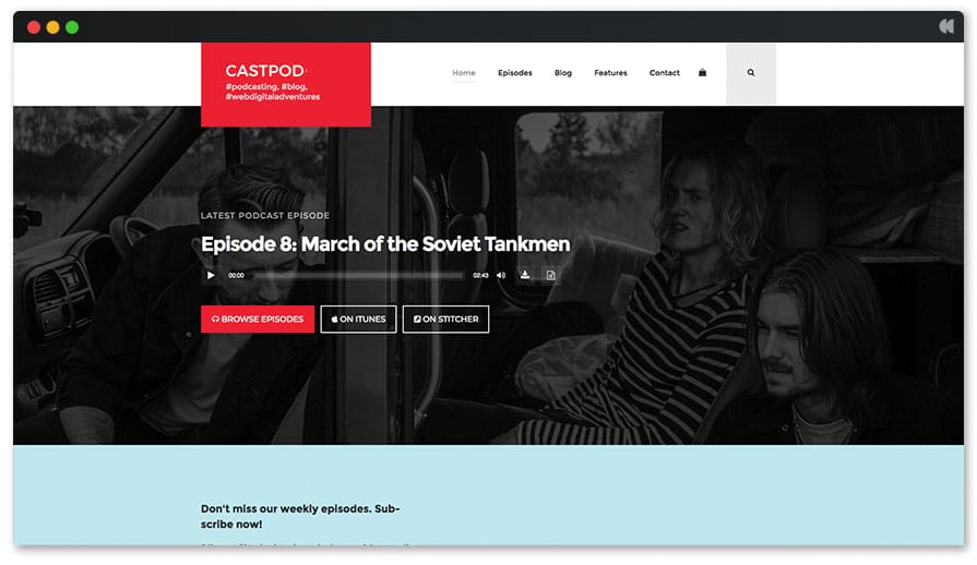 Castpod template for podcasters