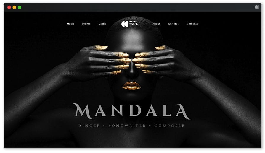 Mandala est un impressionnant musicien WordPress Template