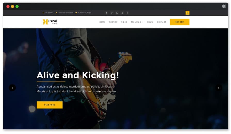 Musical Vibe Free WordPress Theme for Musician