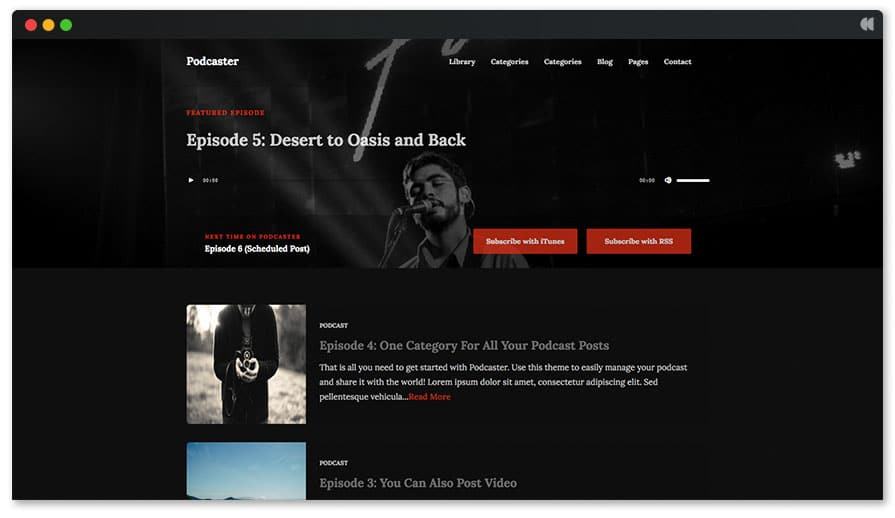 Podcastr WordPress theme for Podcasters