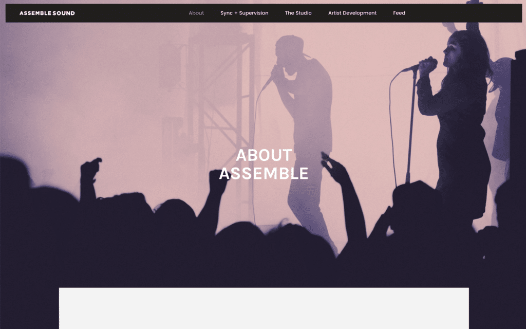 Assemble Sound - Studio Agency Website Example