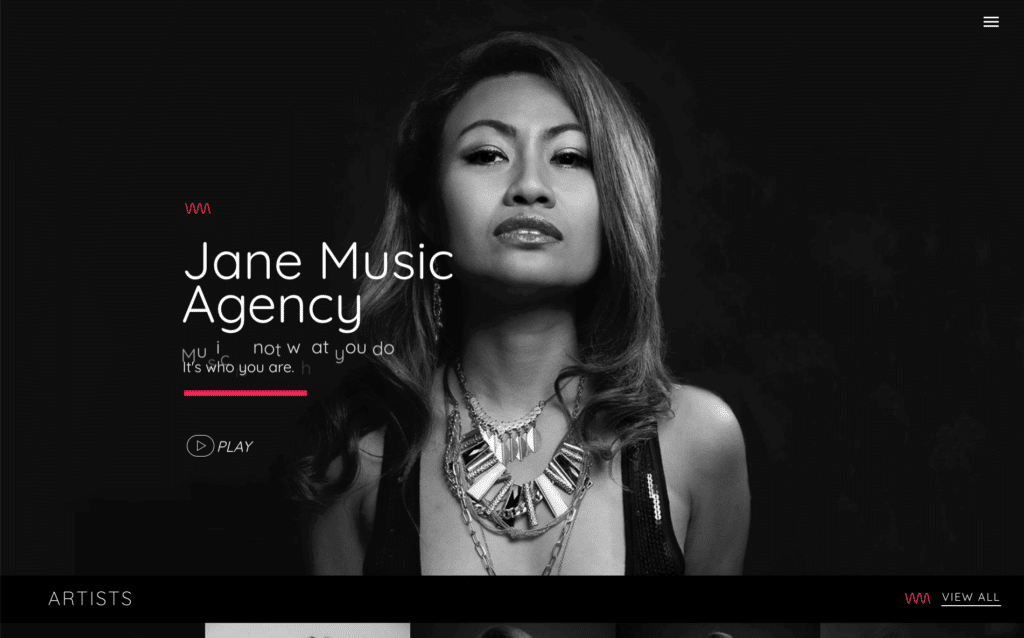 janemusic - Music Agency Website Example