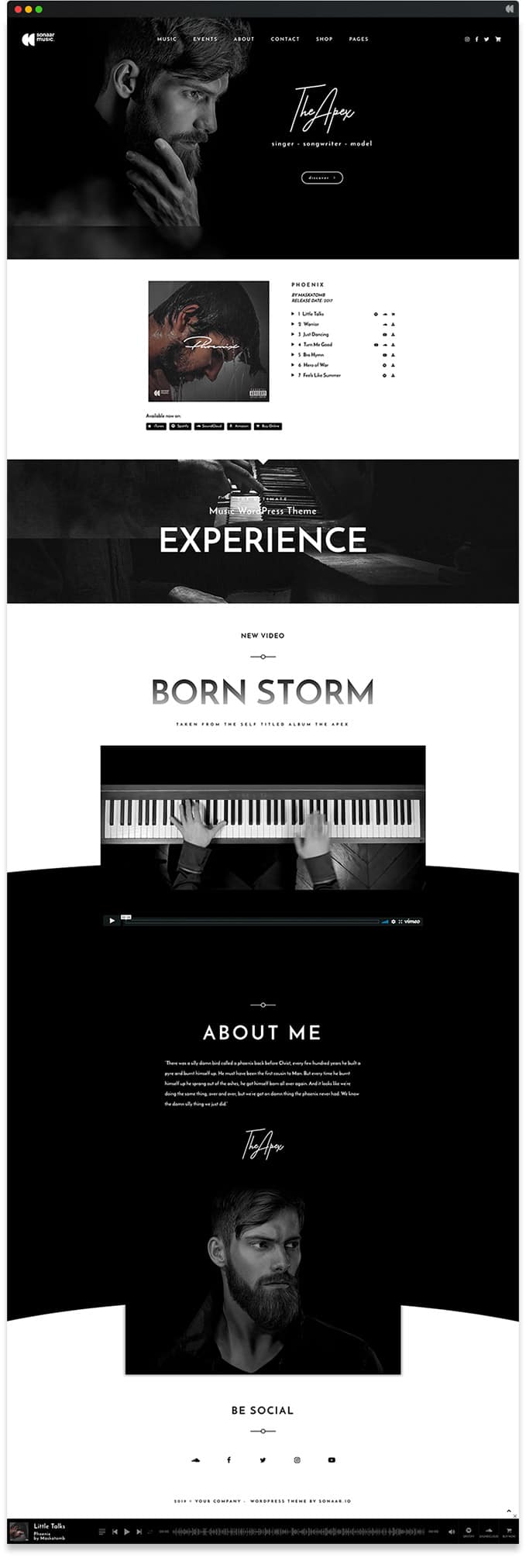 Apex-meilleure musique WordPress Theme gratuit