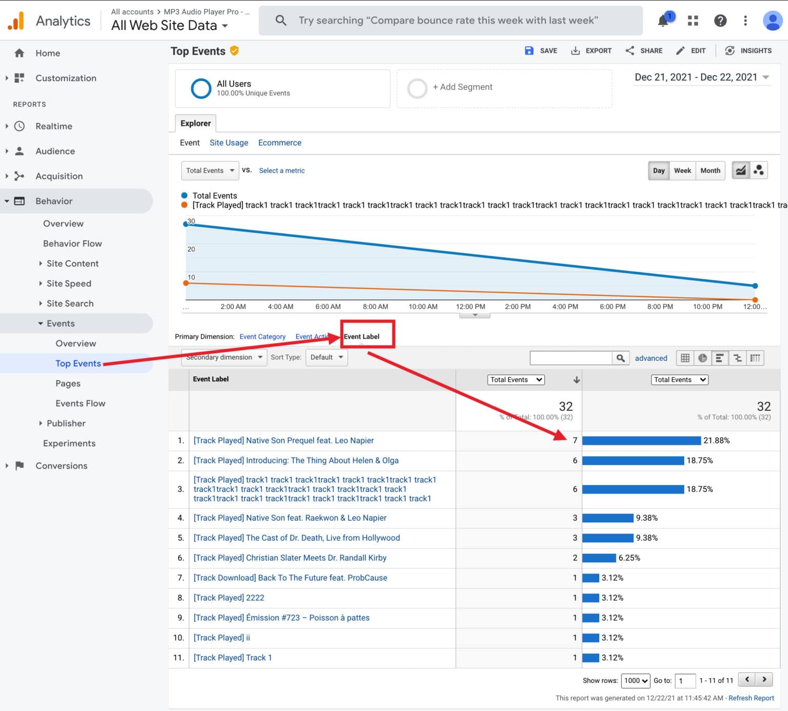 Use Google Analytics to track Audio Player statistics Sonaar