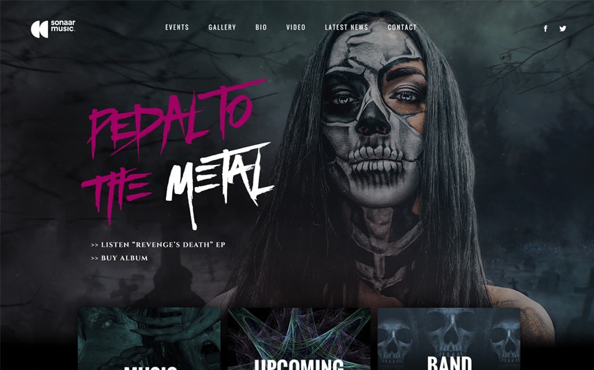 Skullz - Metal WordPress Theme for Music Bands