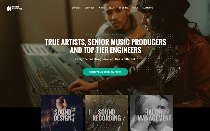 Thème WordPress pour Studio d'enregistrement et producteur de musique