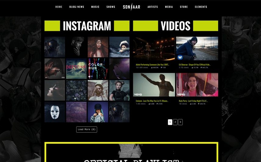 WordPress theme for Music Bands