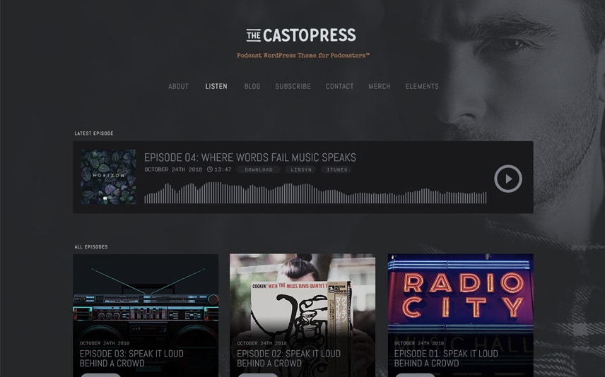 Castopress - WordPress theme for Podcasters